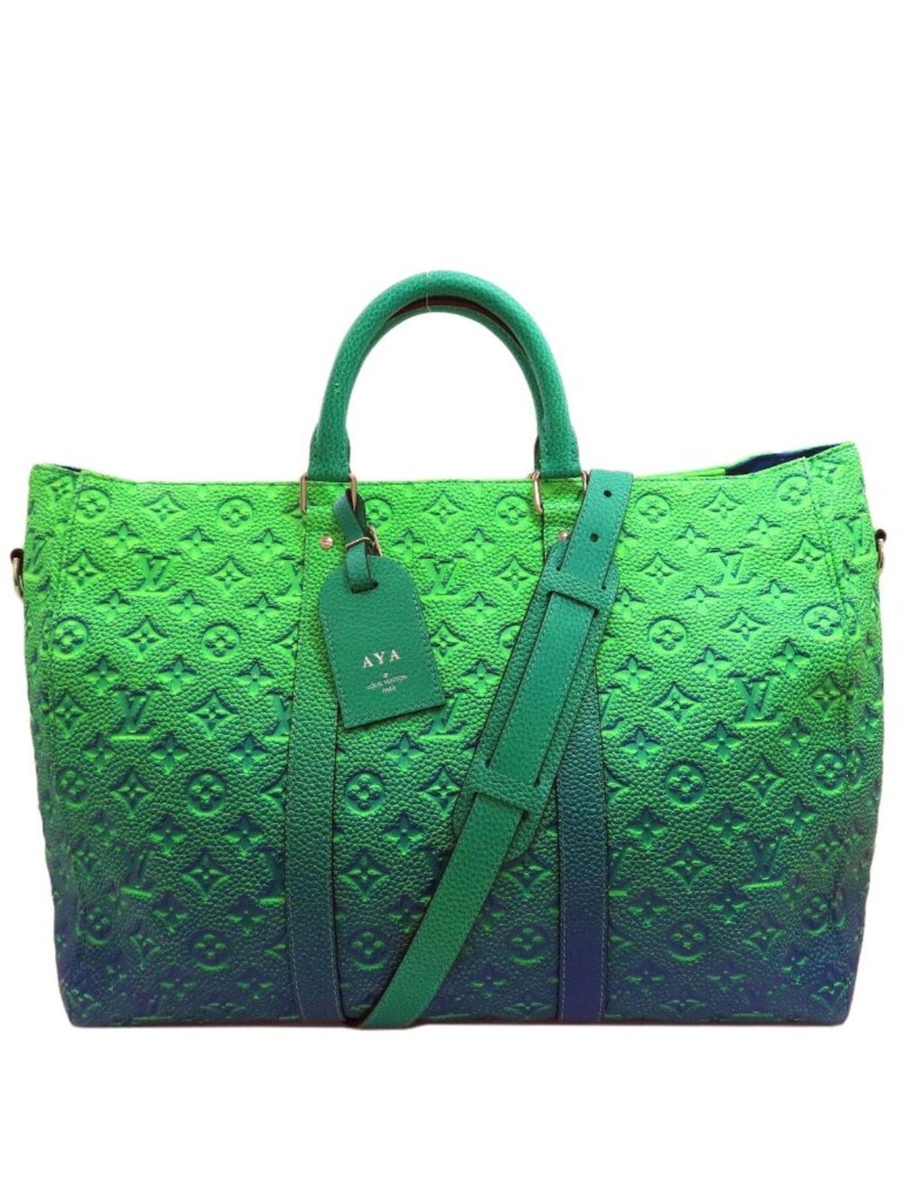 Louis Vuitton Keepall Tote Handbag Taurillon Illusion